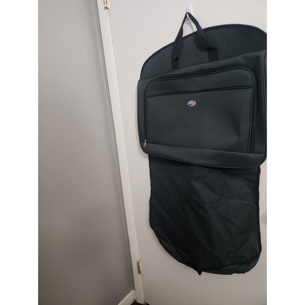 American Tourister Green Garment Bag Foldable Travel Suit Carrier Case